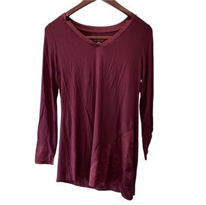 Soft Surroundings Satin Trim Asymmetrical Tunic Top